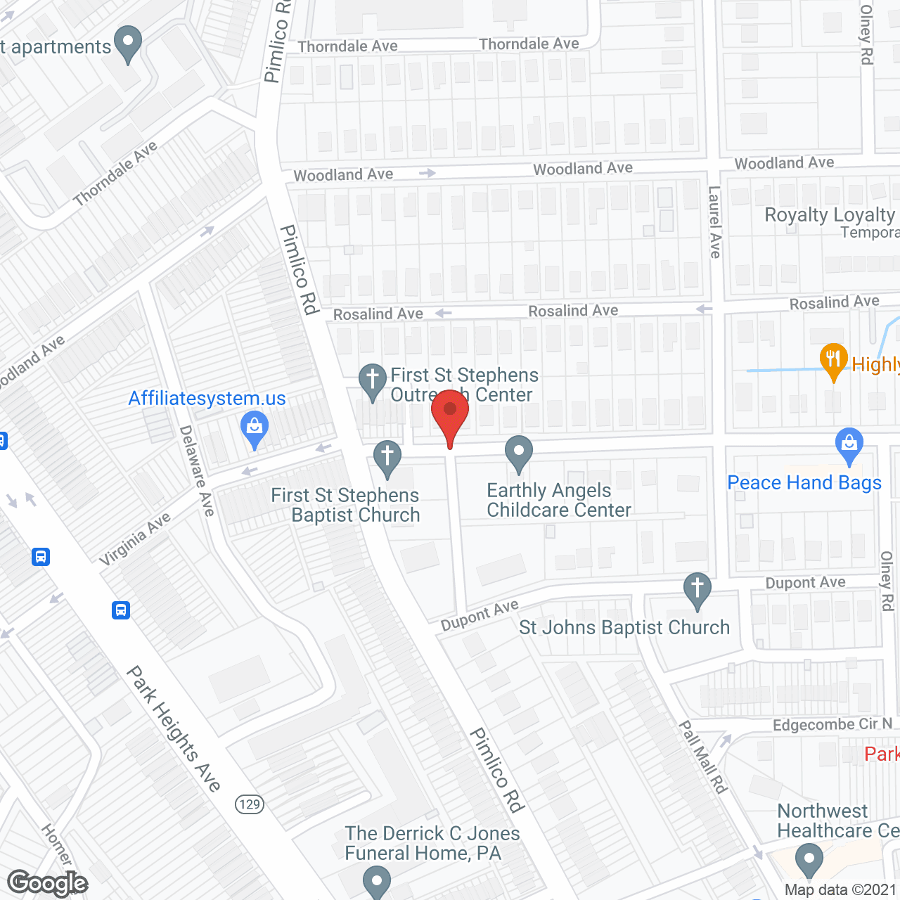 Map of the neighborhood around Trinity House Apartments