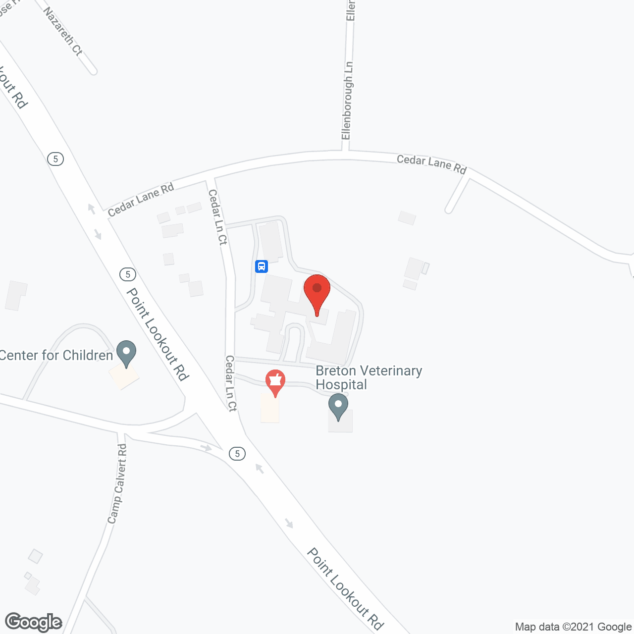 Map of the neighborhood around Cedar Lane Senior Living Community