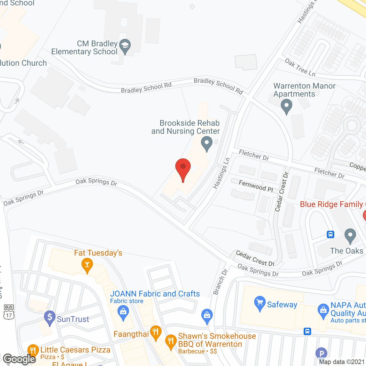 Map of the neighborhood around Oak Springs of Warrenton