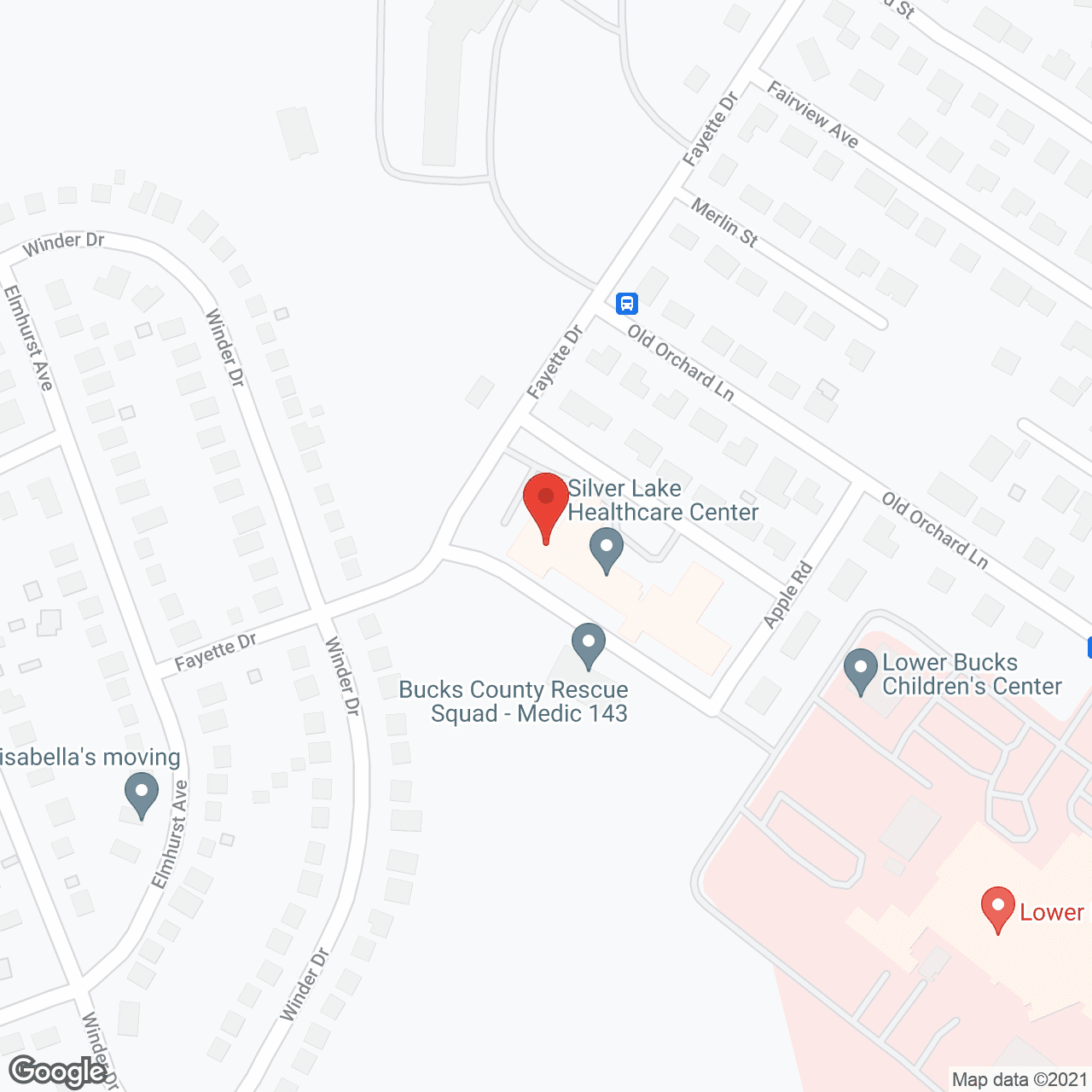 Map of the neighborhood around Silver Lake Center