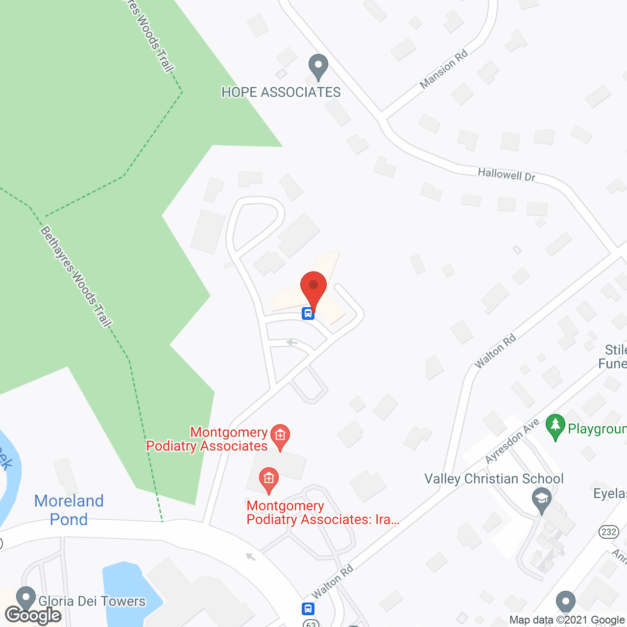 Map of the neighborhood around The Manor and Manor Court