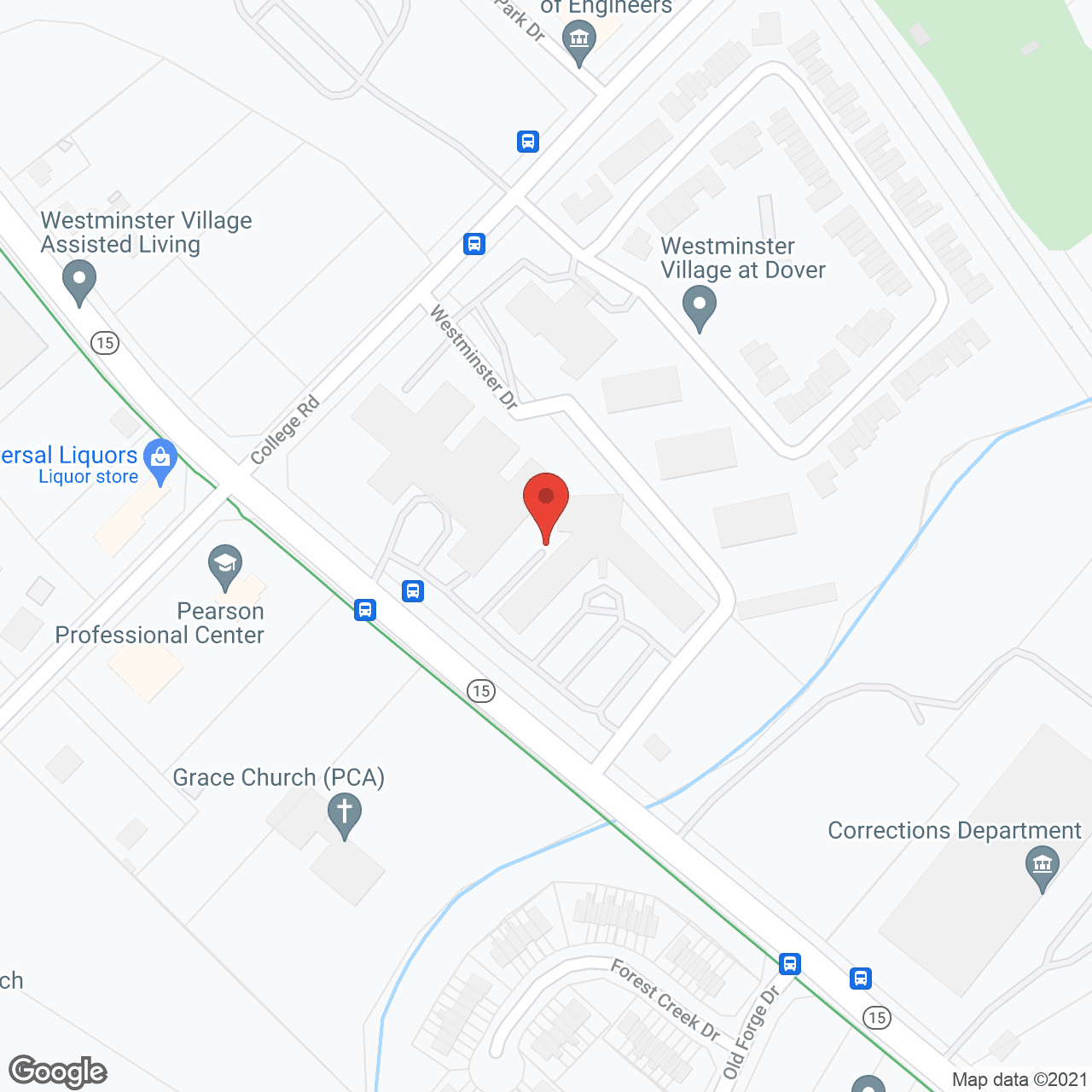 Map of the neighborhood around Westminster Village