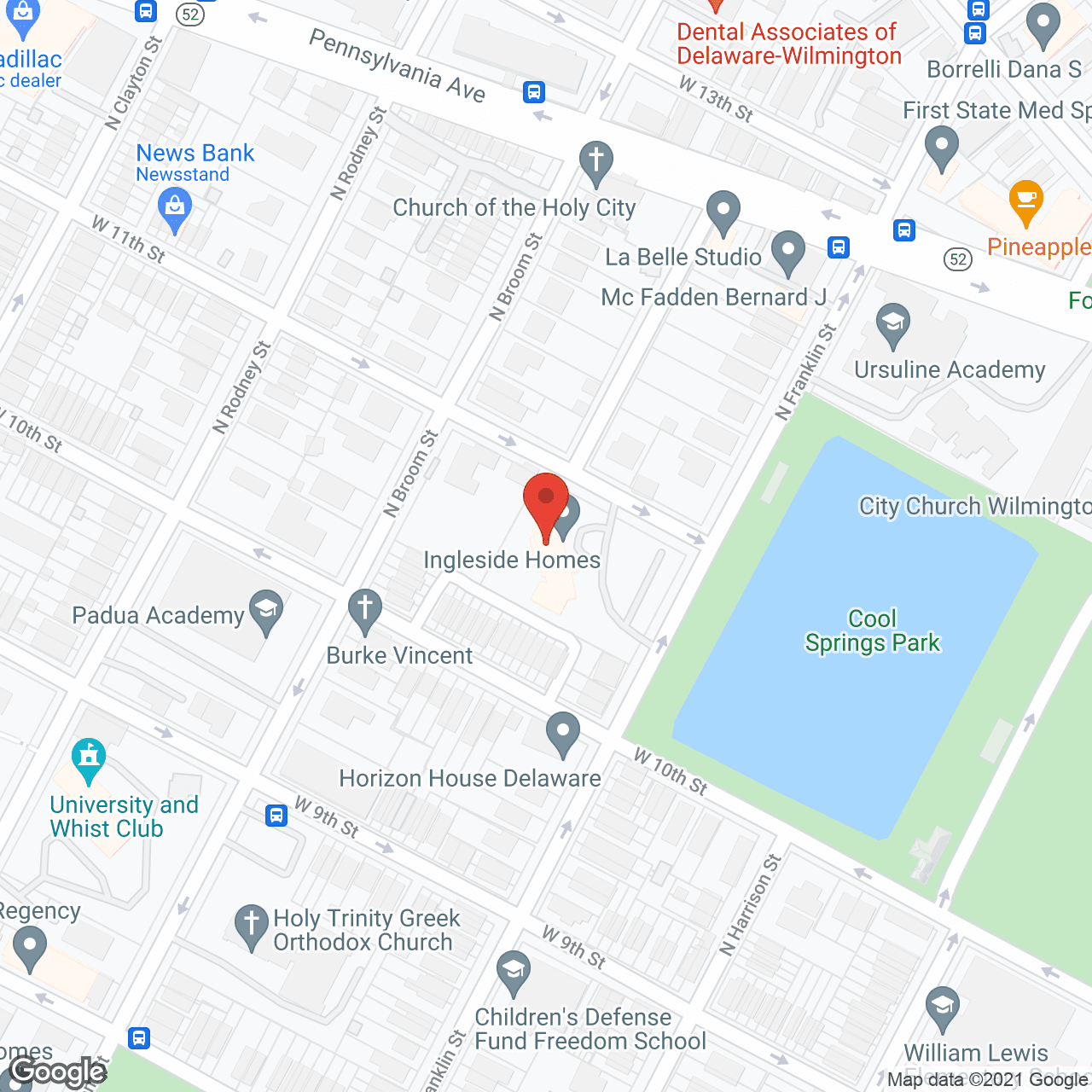 Map of the neighborhood around Ingleside Retirement Apartments