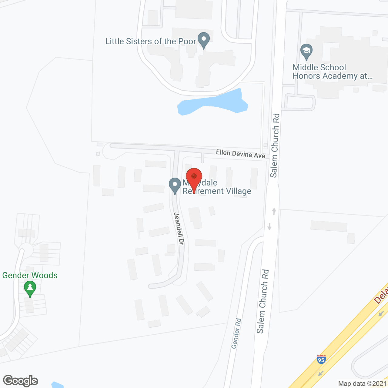 Map of the neighborhood around Marydale Retirement Village