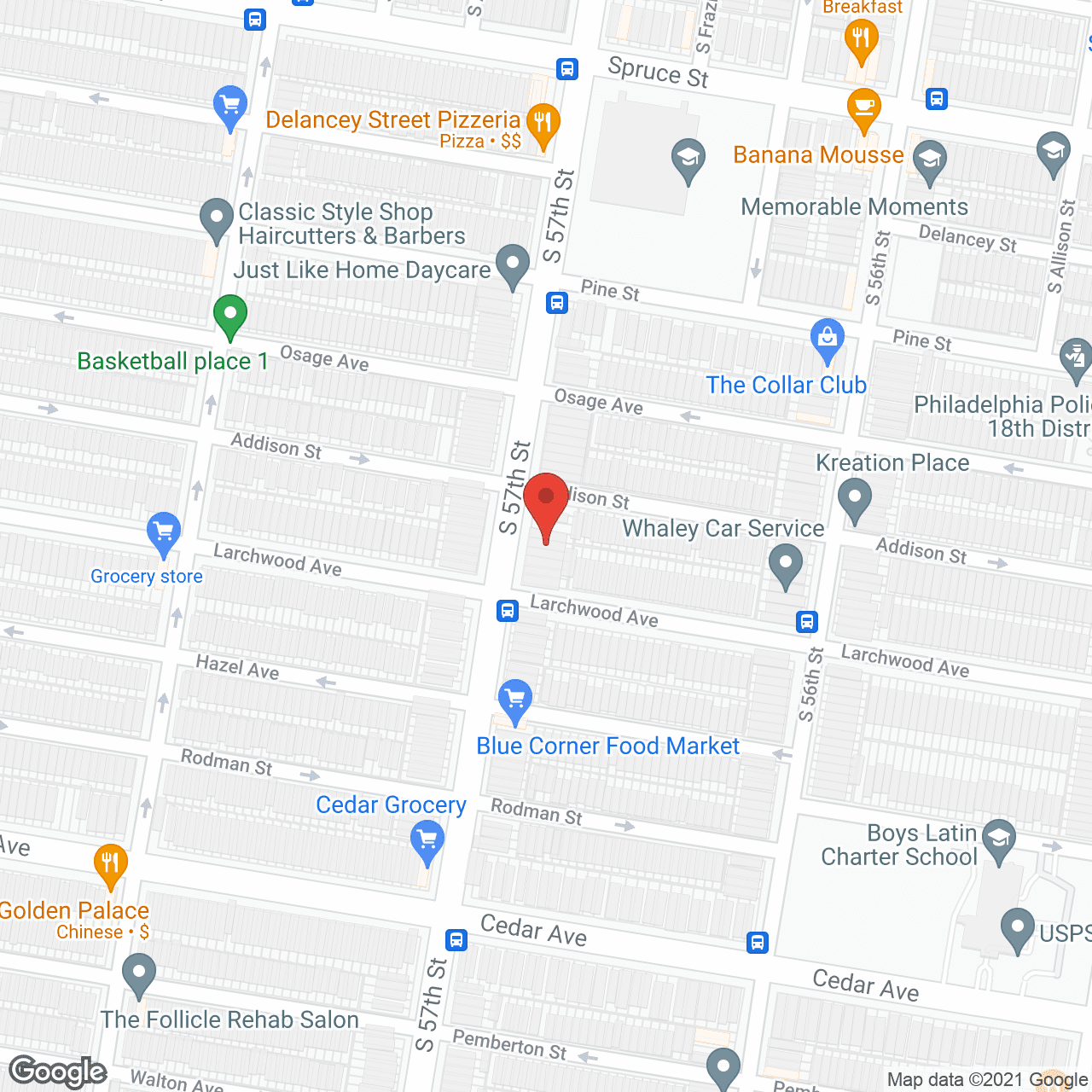 Map of the neighborhood around Morton's Boarding Home