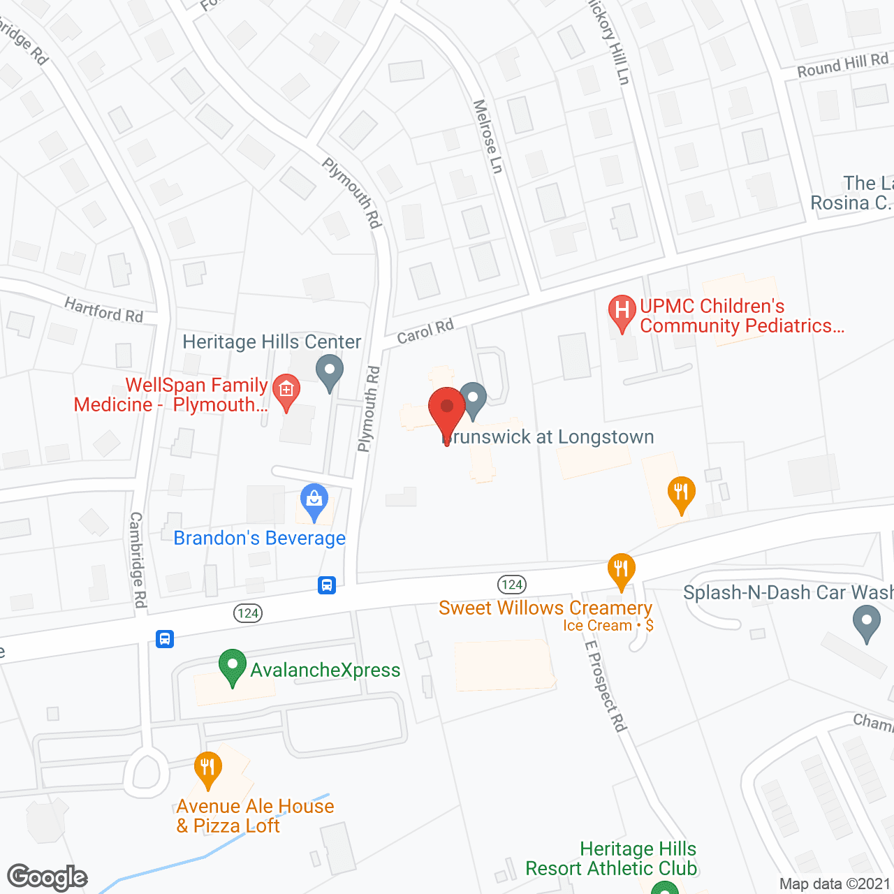 Map of the neighborhood around Amoroso Wellness at York