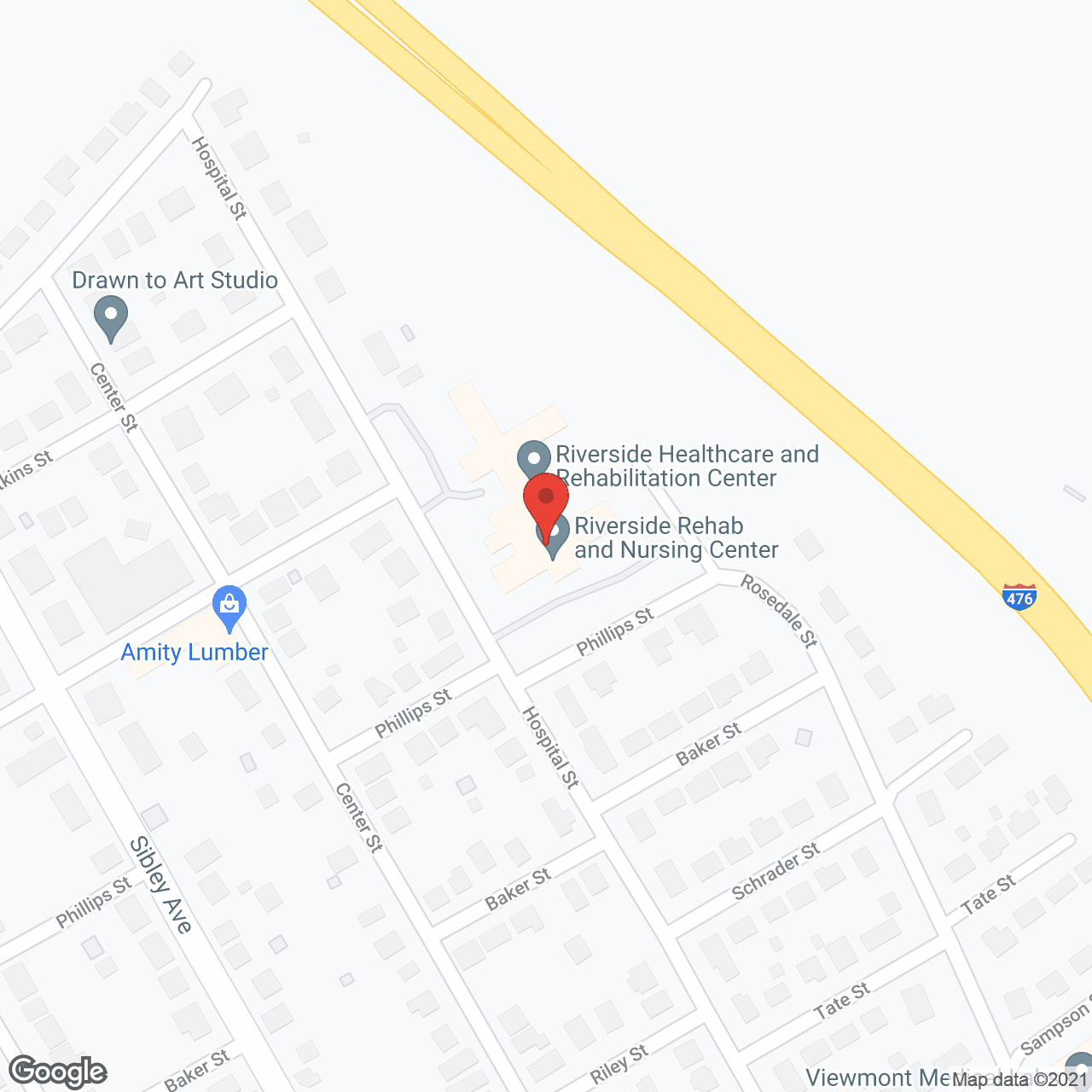Map of the neighborhood around Riverside Rehabilitation & Nursing Center