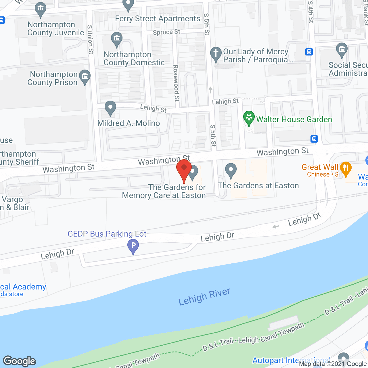Map of the neighborhood around Praxis