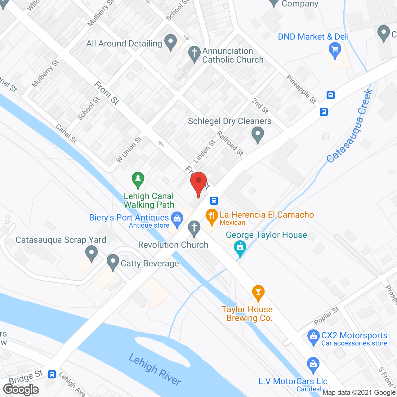 Map of the neighborhood around Devon House of Catasauqua