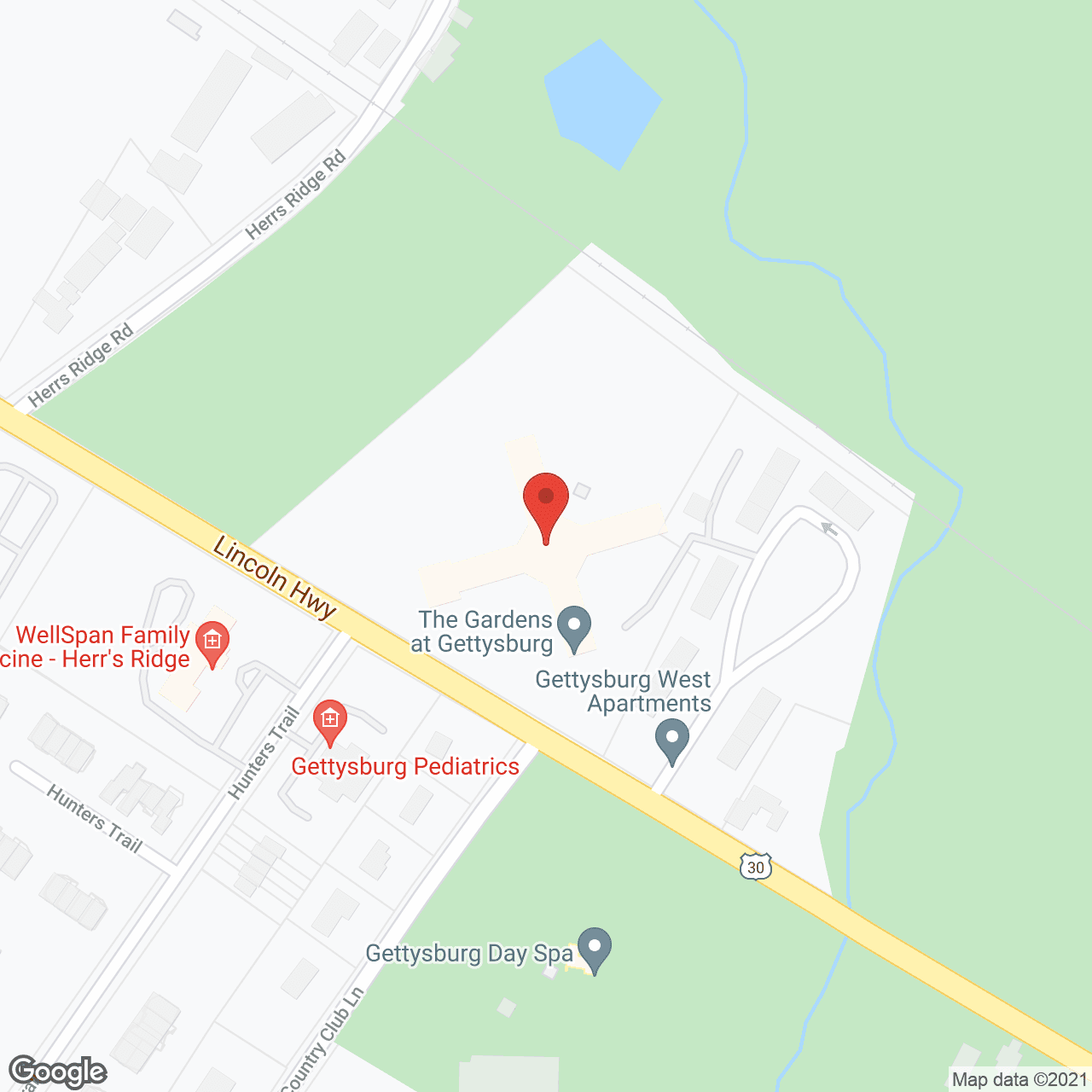 Map of the neighborhood around Golden LivingCenter - Gettysburg