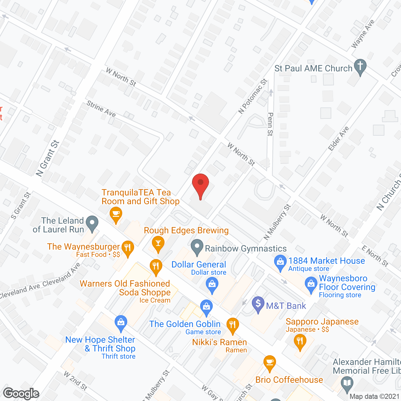 Map of the neighborhood around Trinity House Apartments