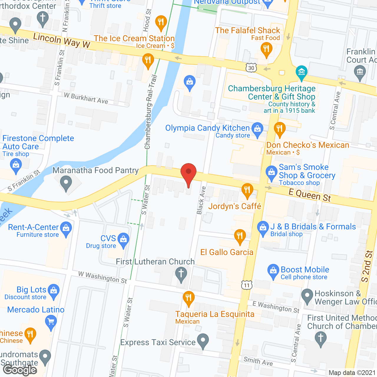 Map of the neighborhood around Morrow House