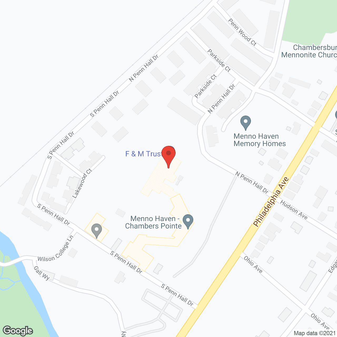 Map of the neighborhood around Menno Haven - Chambers Pointe
