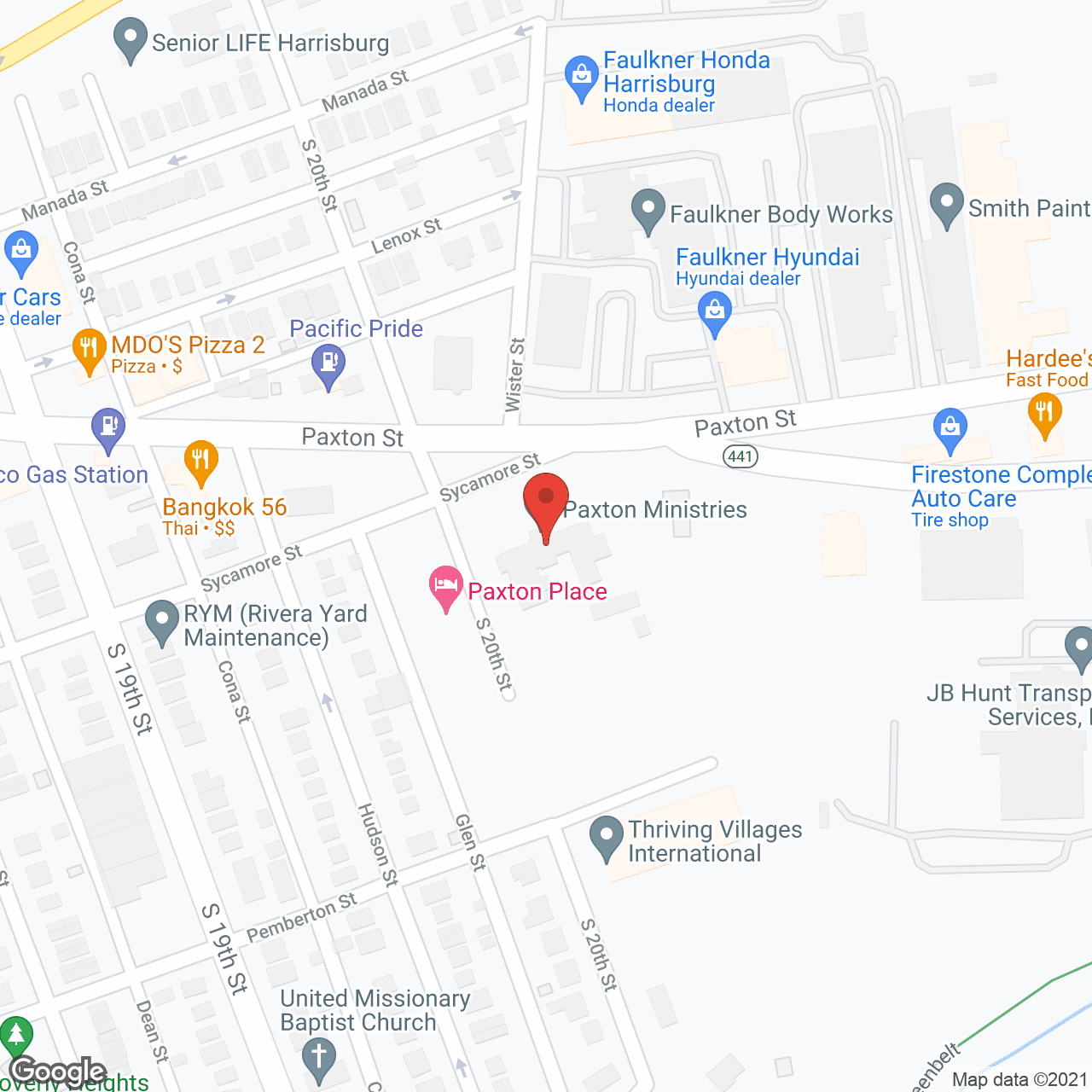 Map of the neighborhood around Paxton Street Home Inc