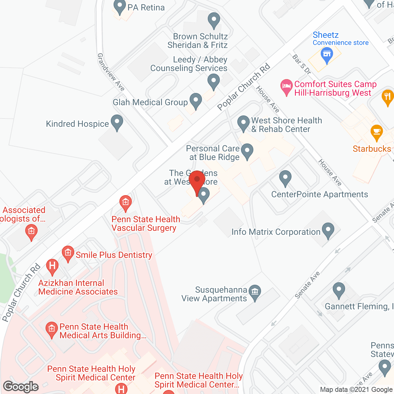 Map of the neighborhood around Golden LivingCenter - West Shore