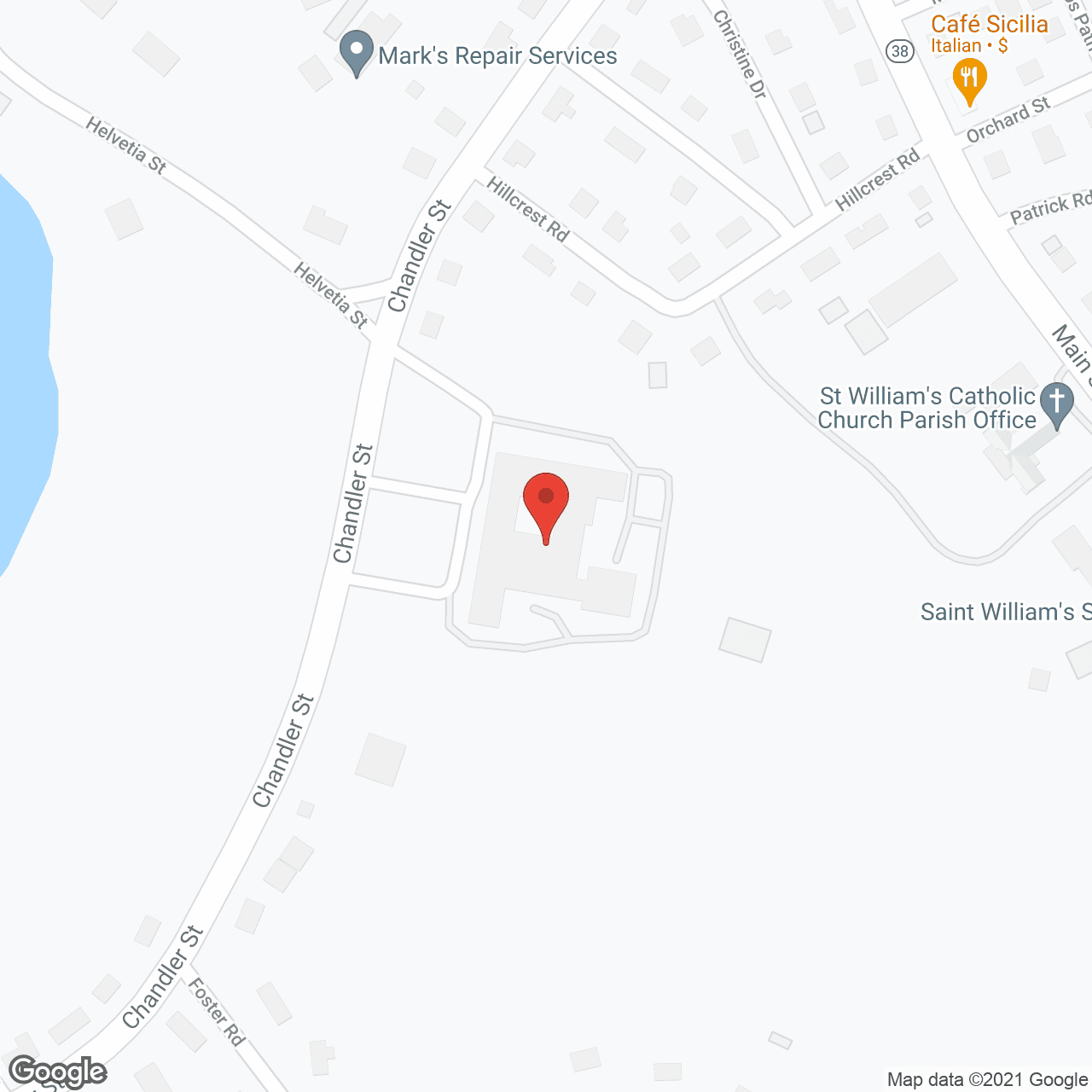 Map of the neighborhood around Oblate Novitiate House