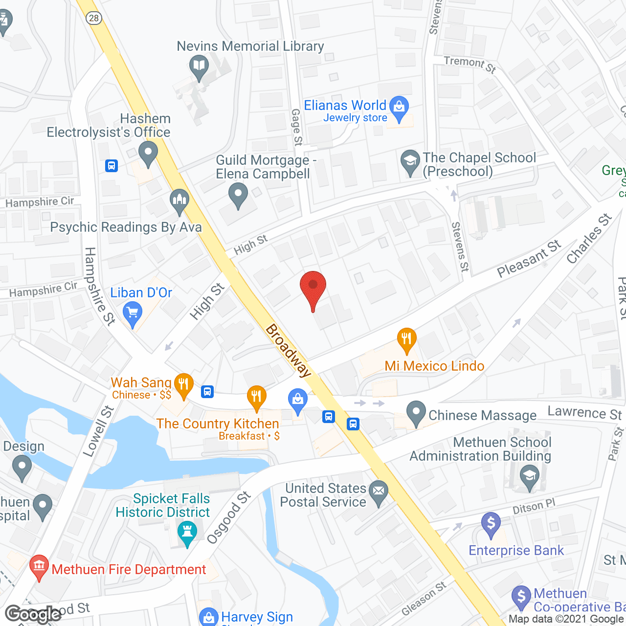 Map of the neighborhood around Broadway Care and Rehabilitation Center
