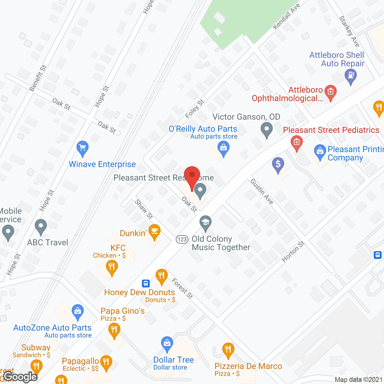 Map of the neighborhood around Pleasant Street Rest Home Inc