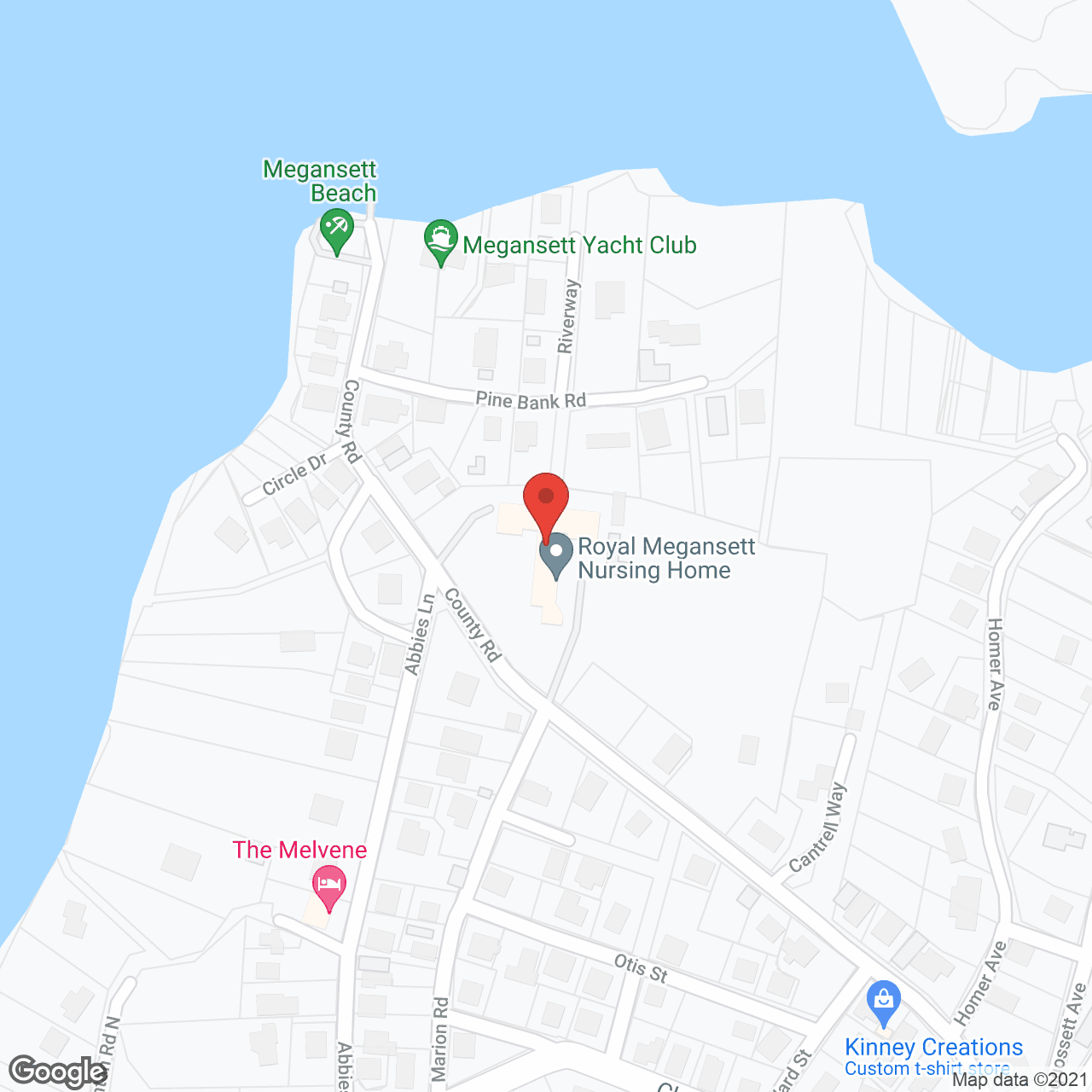 Map of the neighborhood around Royal Megansett Nursing Home