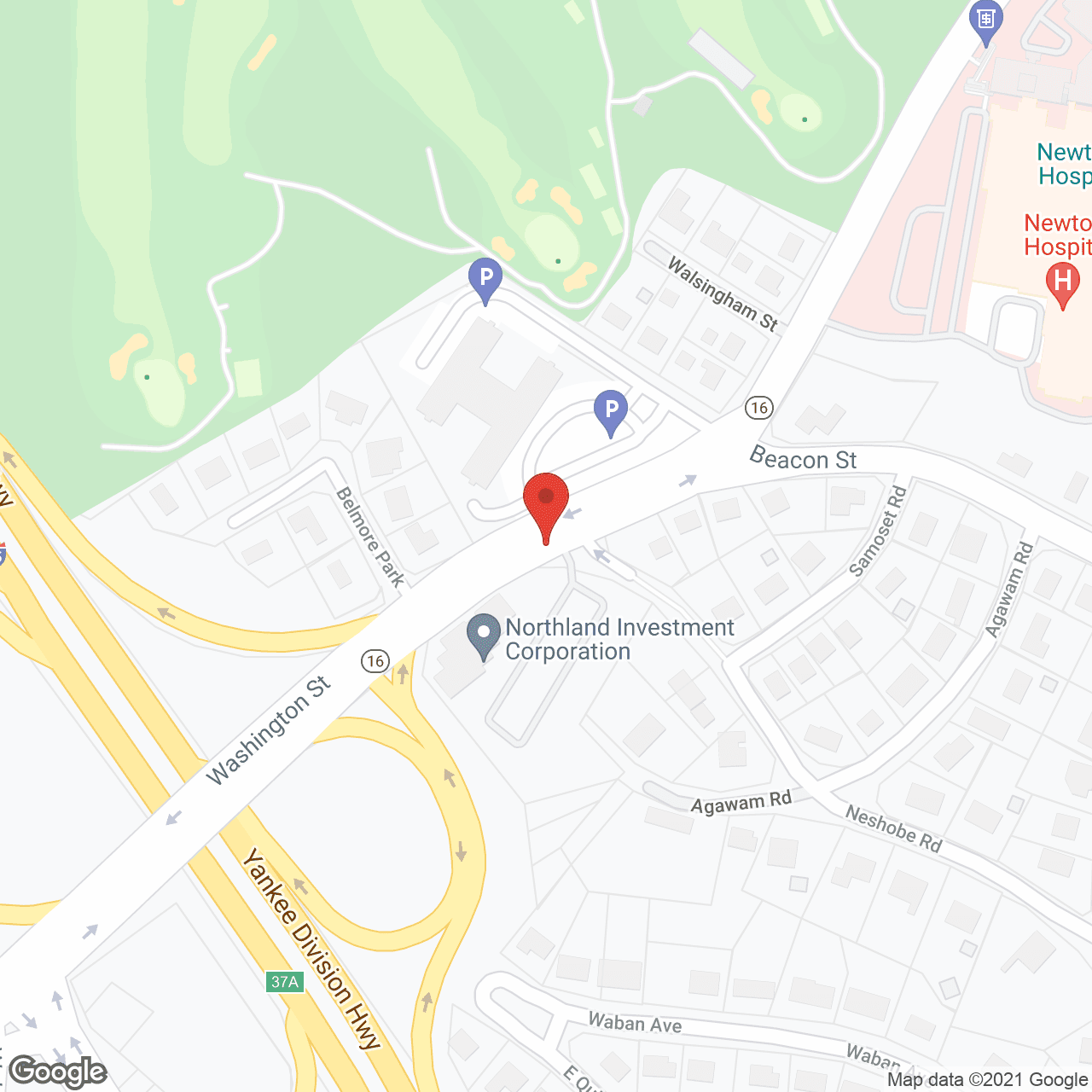 Map of the neighborhood around CareOne Newton