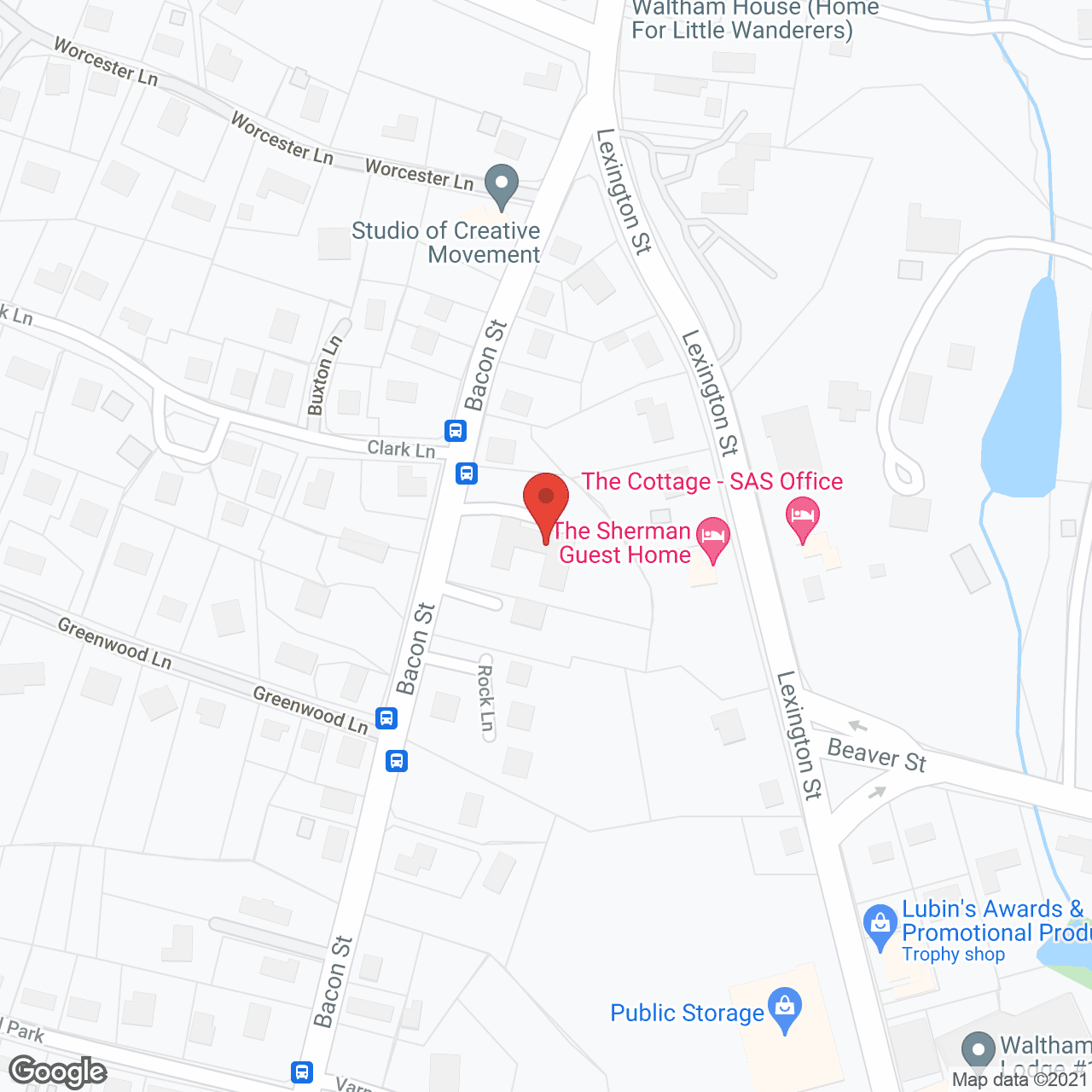 Map of the neighborhood around Piety Corner Nursing Home