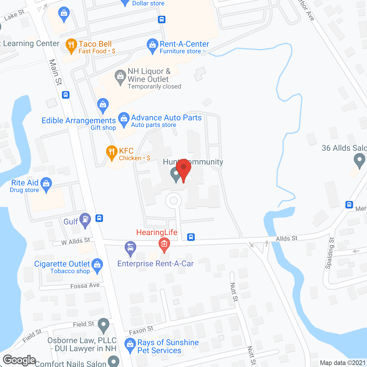 Map of the neighborhood around Hunt Community