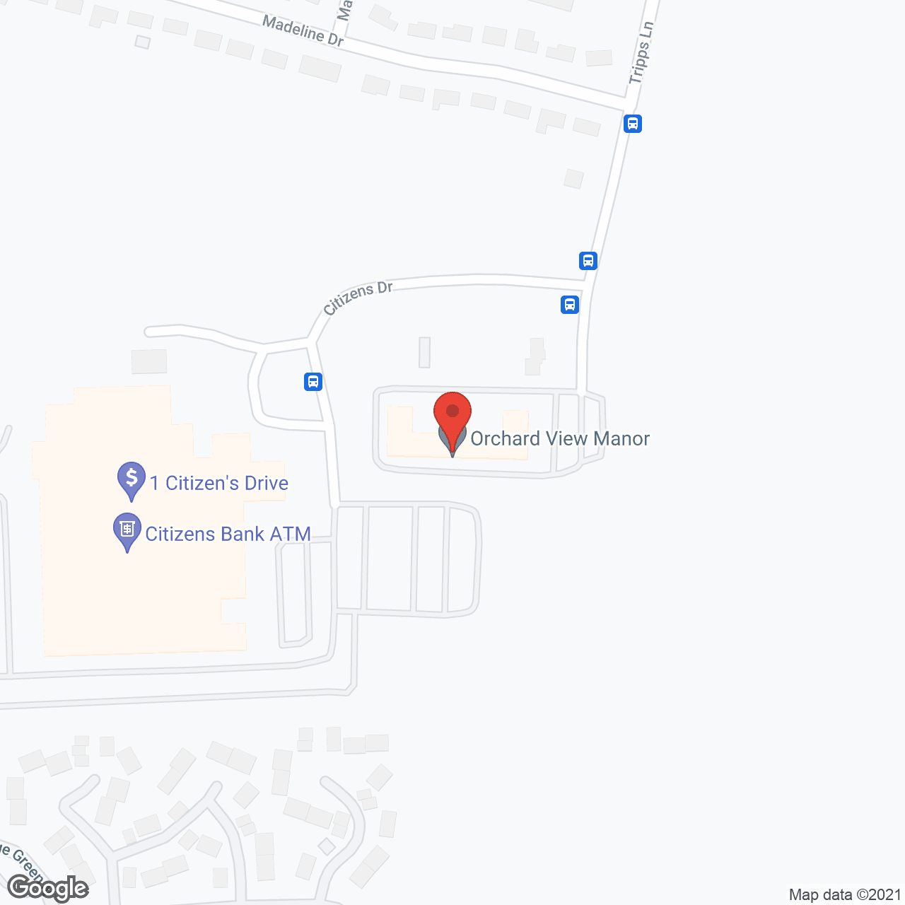 Map of the neighborhood around Orchard View Manor
