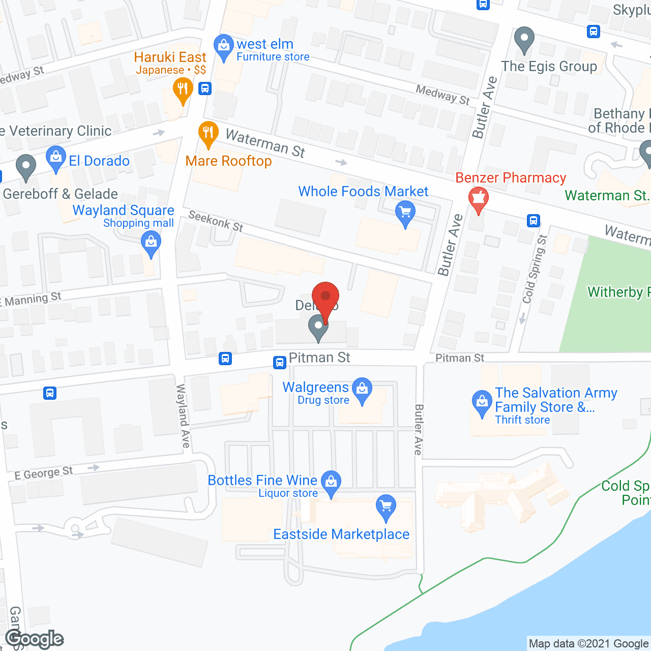 Map of the neighborhood around Rosewood Manor