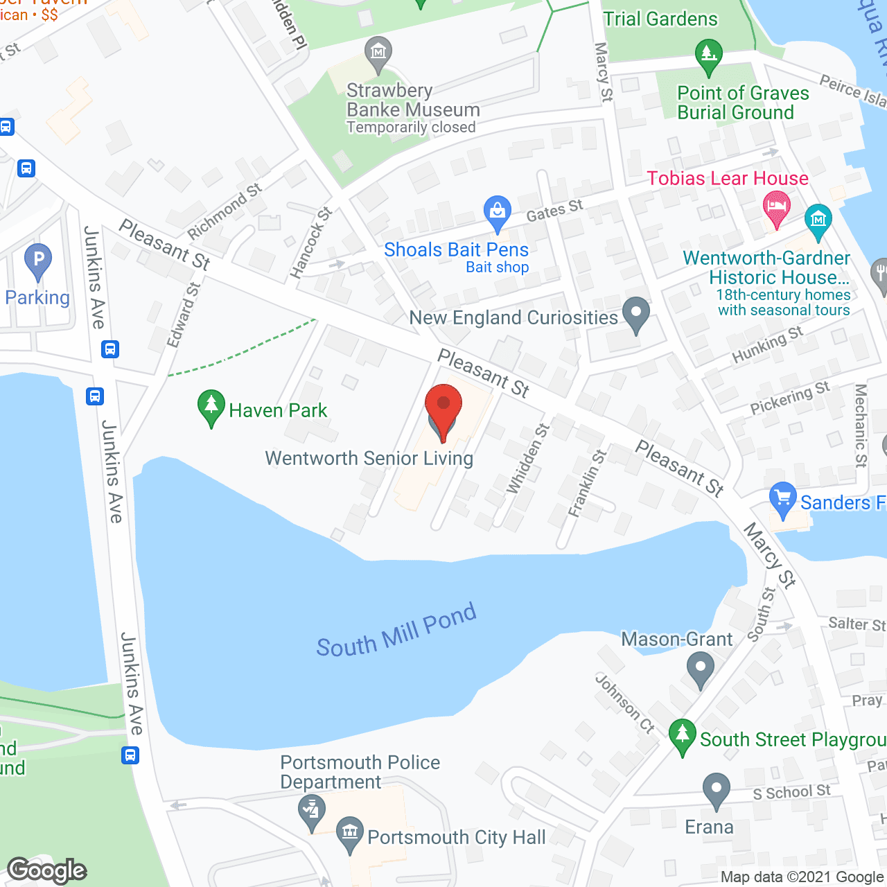 Map of the neighborhood around Wentworth Senior Living