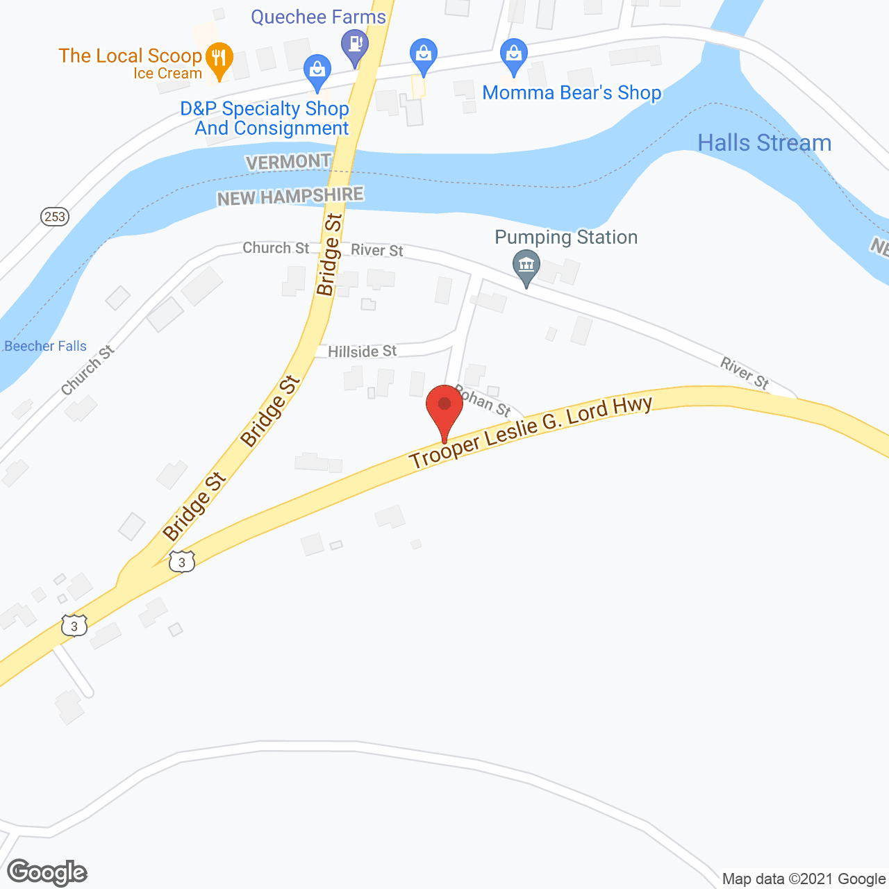 Map of the neighborhood around Coos County Nursing Hospital