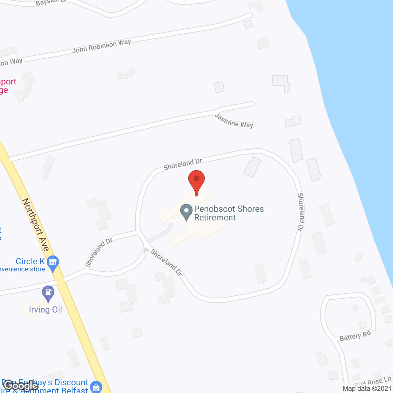 Map of the neighborhood around Penobscot Shores Retirement