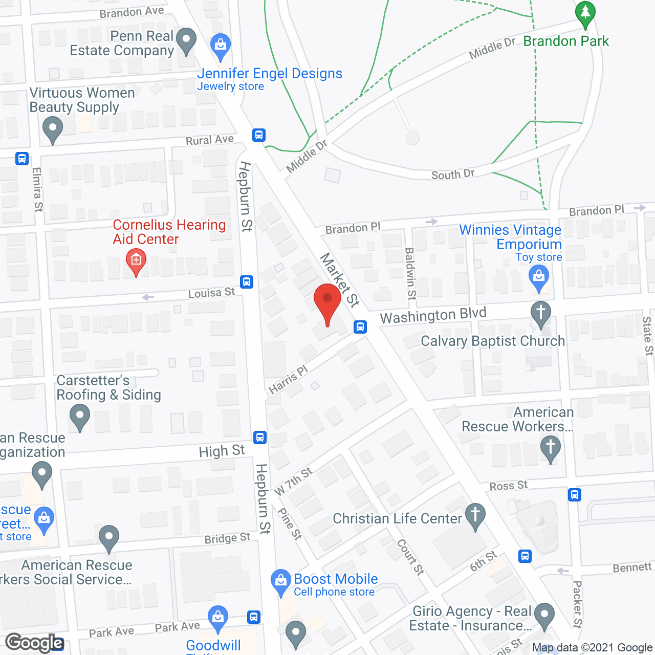 Map of the neighborhood around Tilburg's Personal Care Home