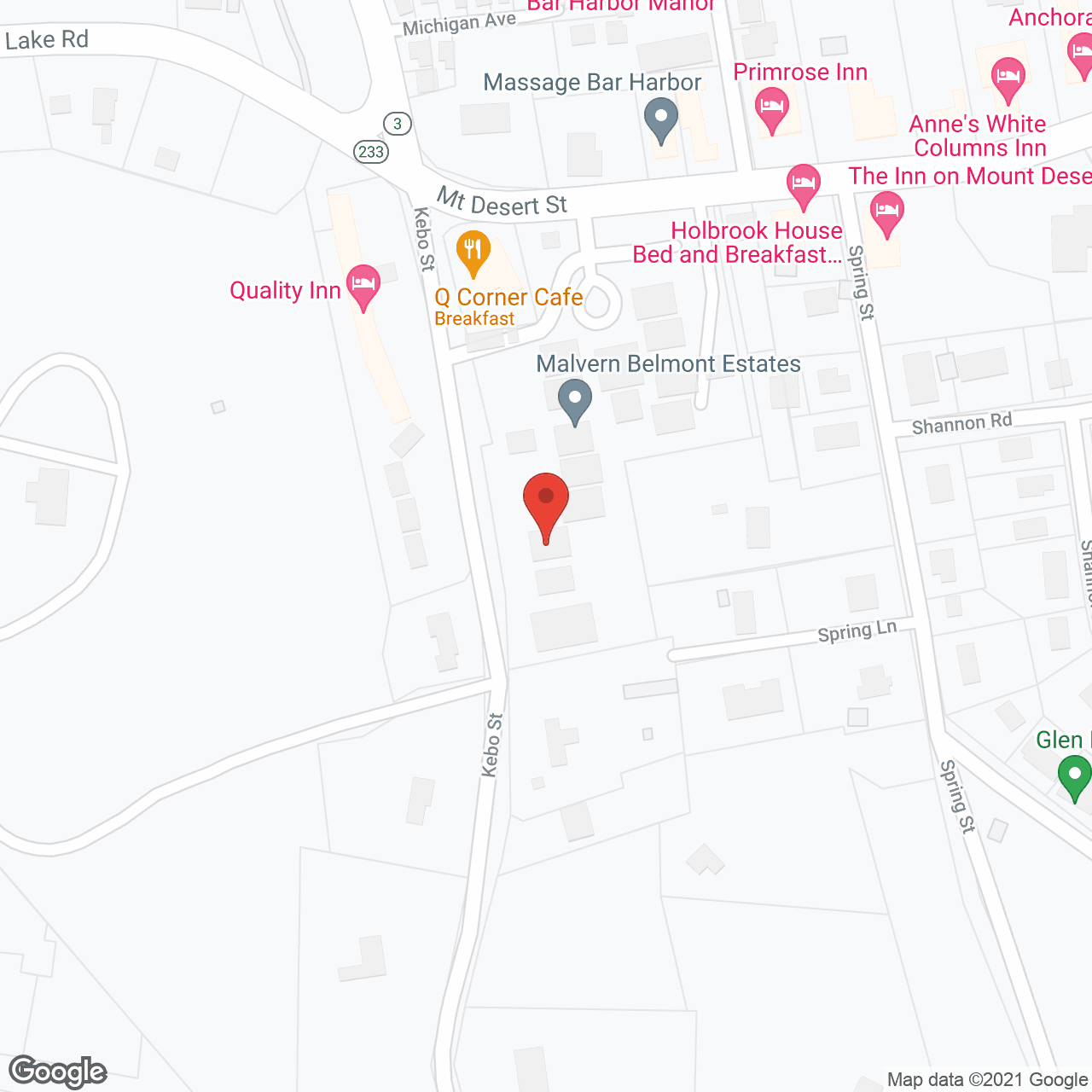Map of the neighborhood around Malvern Belmont
