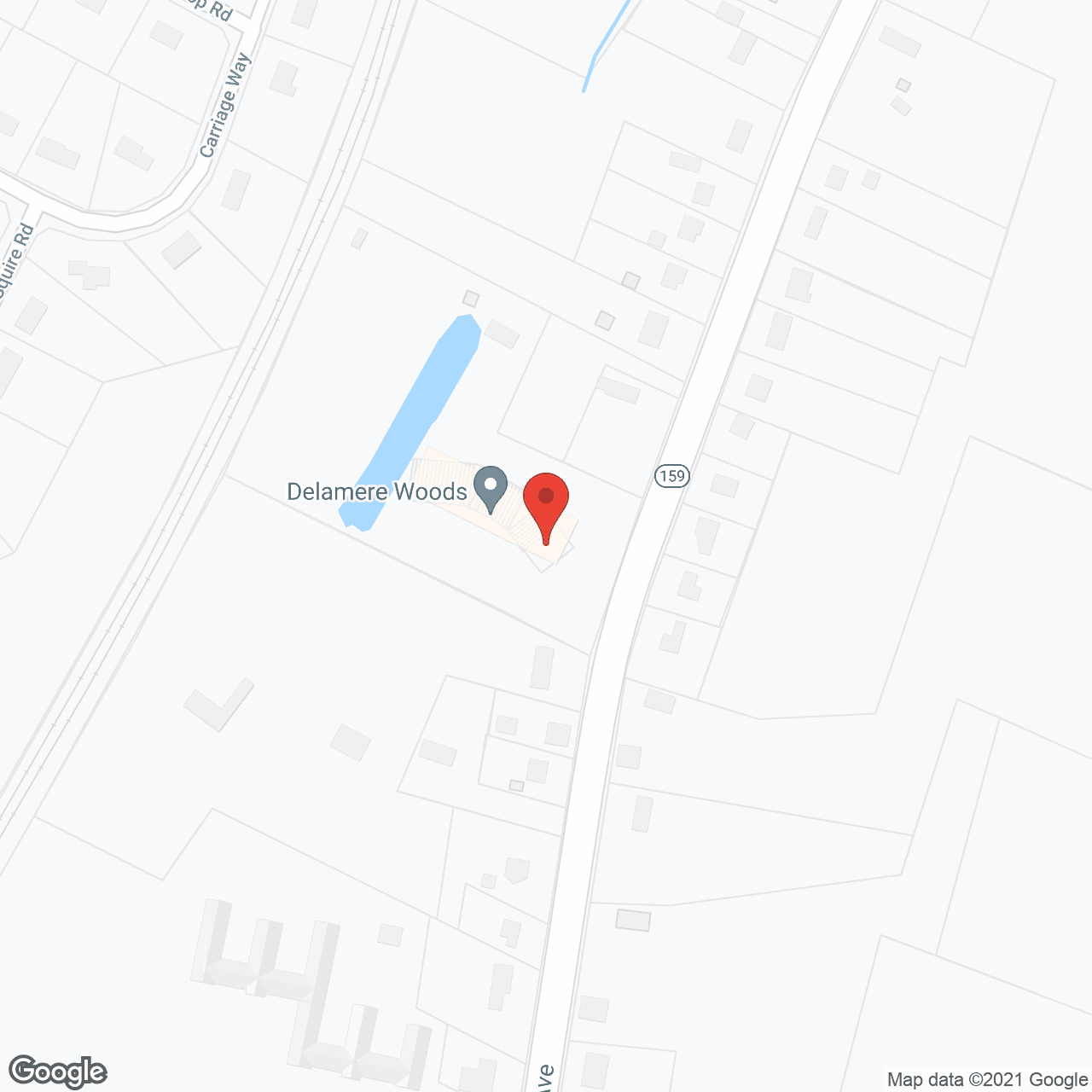 Map of the neighborhood around Delamere Woods