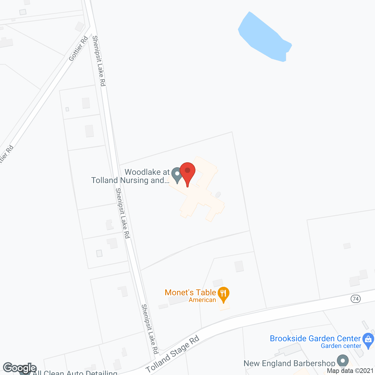 Map of the neighborhood around Woodlake At Tolland