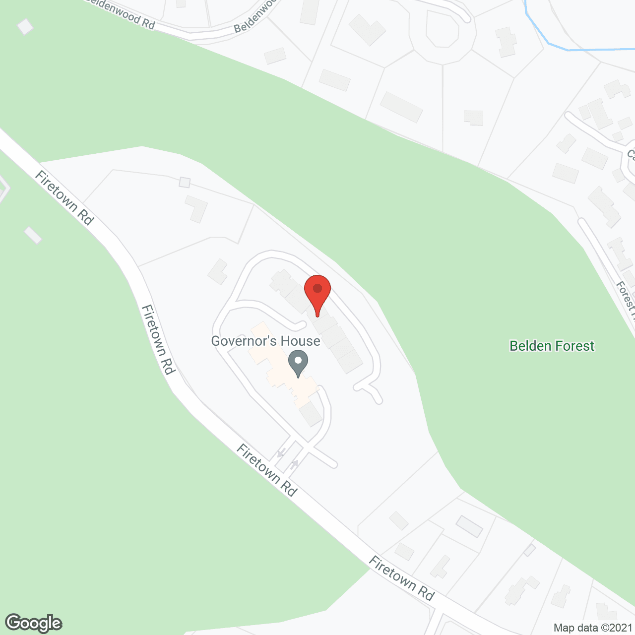 Map of the neighborhood around Belden Forest Court