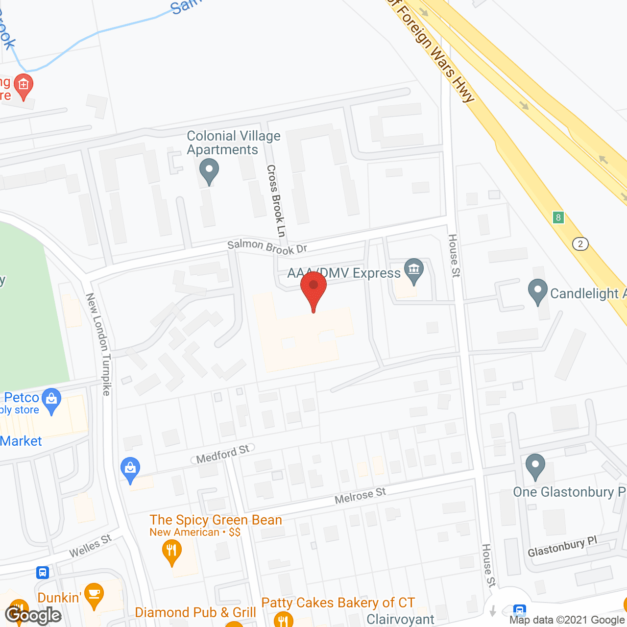 Map of the neighborhood around Salmon Brook Center