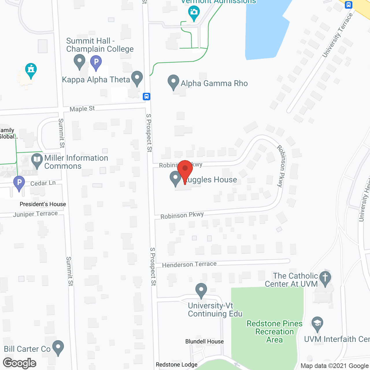 Map of the neighborhood around Ruggles House