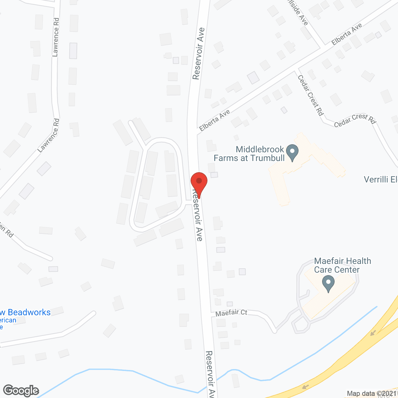 Map of the neighborhood around MiddleBrook Farms at Trumbull