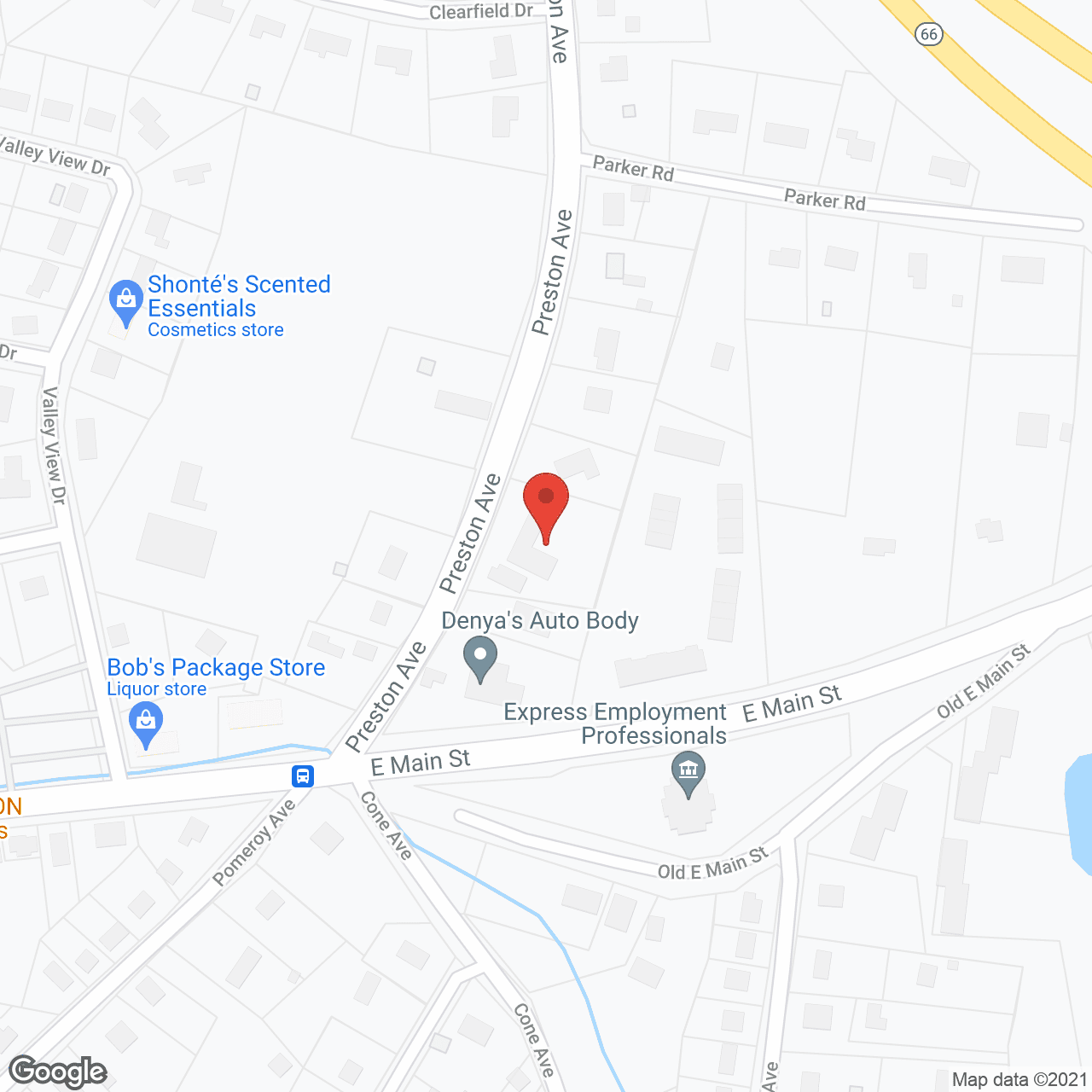 Map of the neighborhood around East Ridge Manor