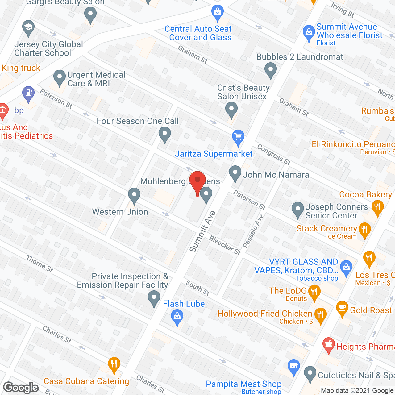 Map of the neighborhood around Muhlenberg Gardens