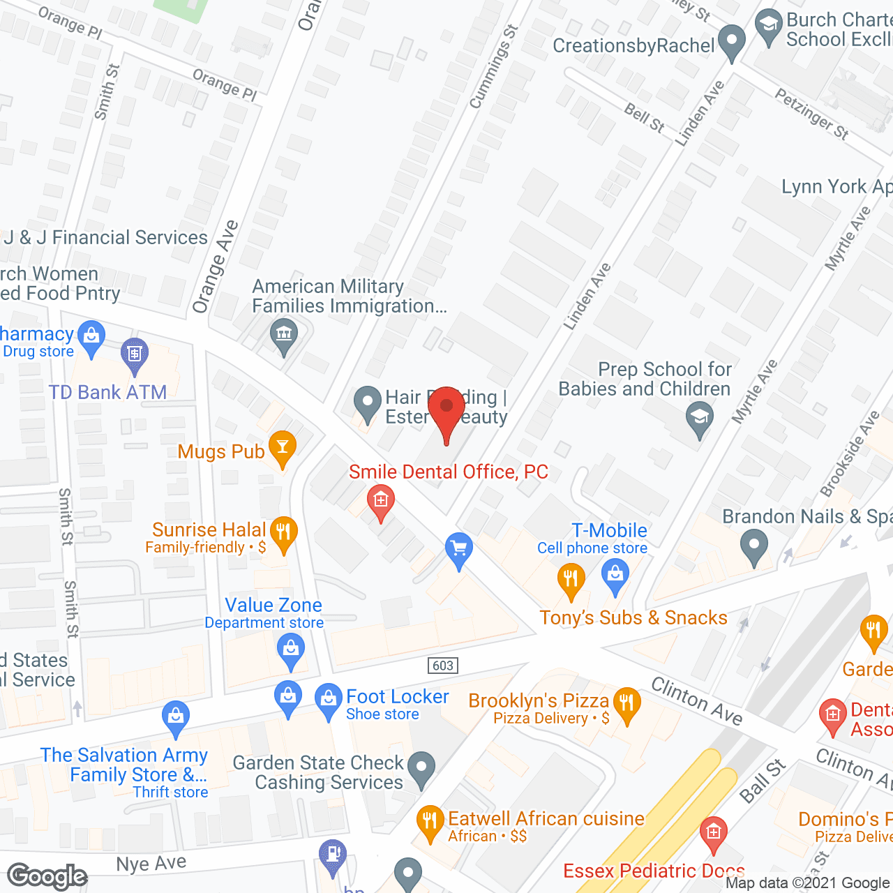 Map of the neighborhood around Jewish Federation Towers
