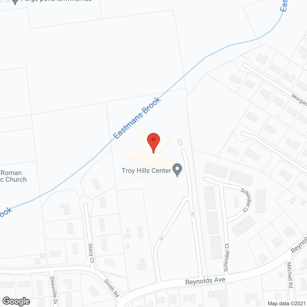 Map of the neighborhood around Troy Hills Center