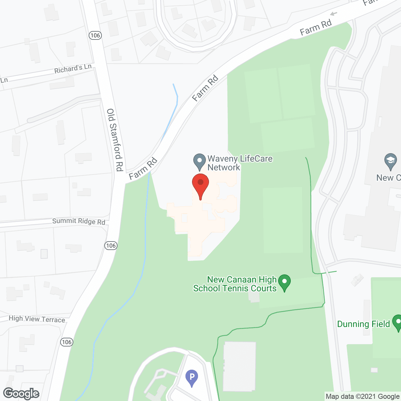 Map of the neighborhood around The Village at Waveny