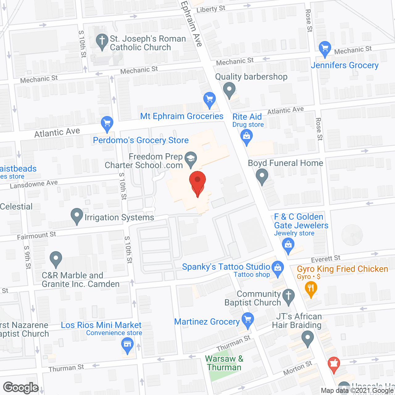 Map of the neighborhood around Senior Care