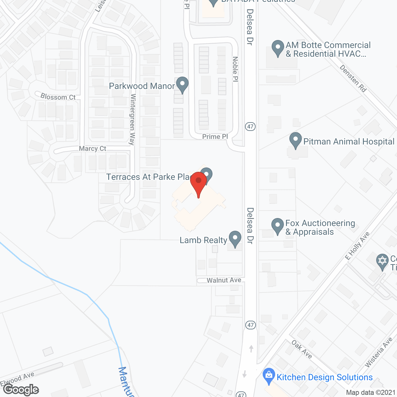 Map of the neighborhood around Terraces at Parke Place
