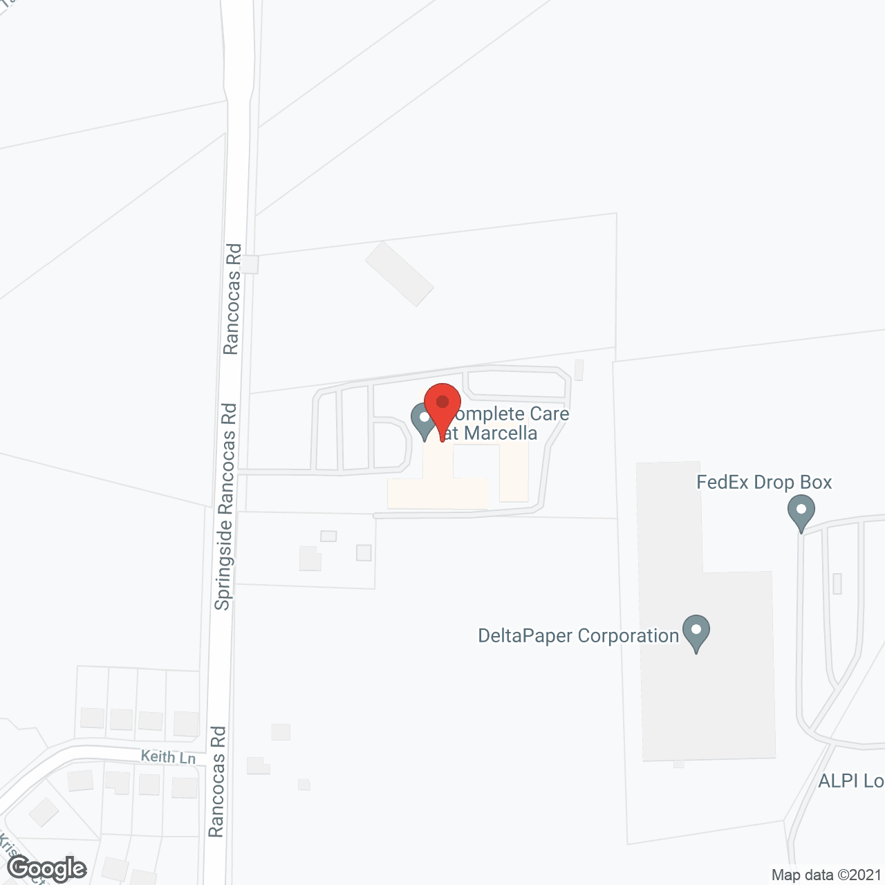 Map of the neighborhood around Marcella Center