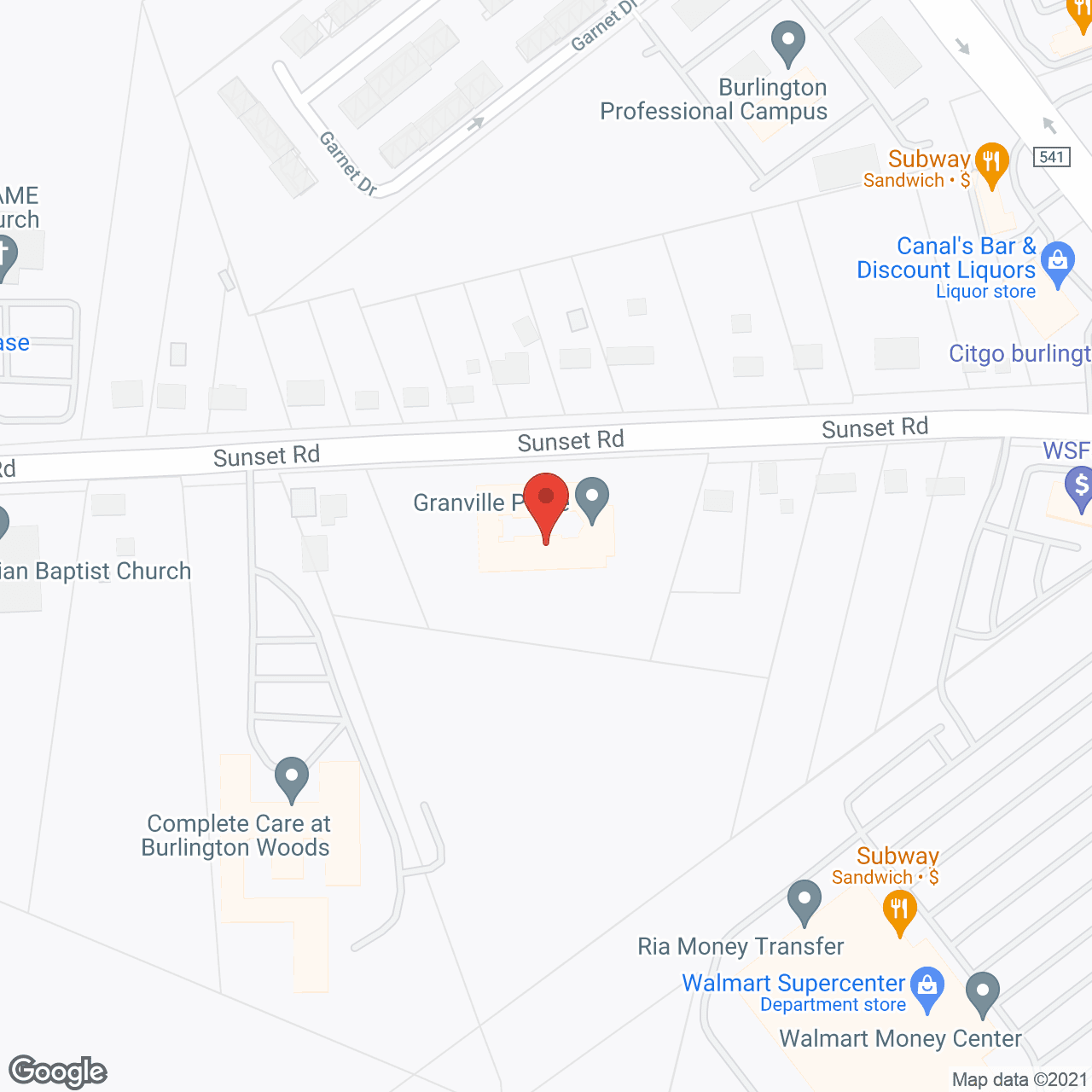 Map of the neighborhood around Granville Place