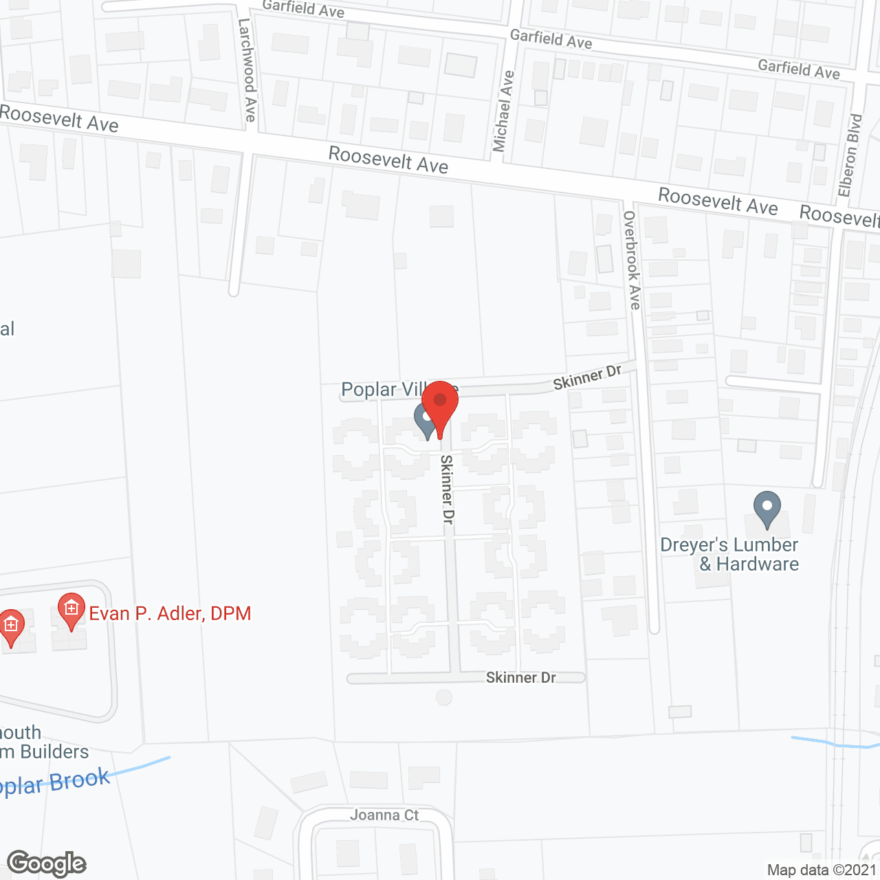 Map of the neighborhood around Poplar Village