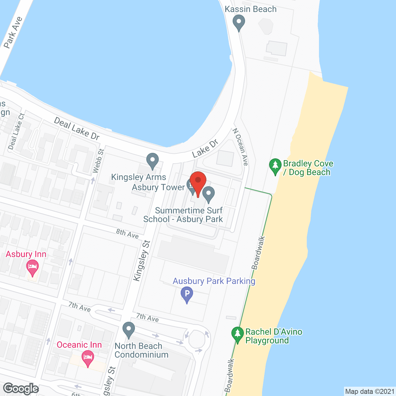 Map of the neighborhood around Asbury Tower
